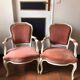 Pair of Louis XV style cabriolet armchairs