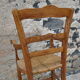 Wooden children's high chair and mulched seat
