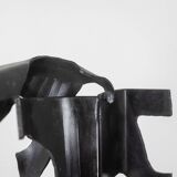 Jean Campa. Vertical sculpture in patinated metal. 1980s.