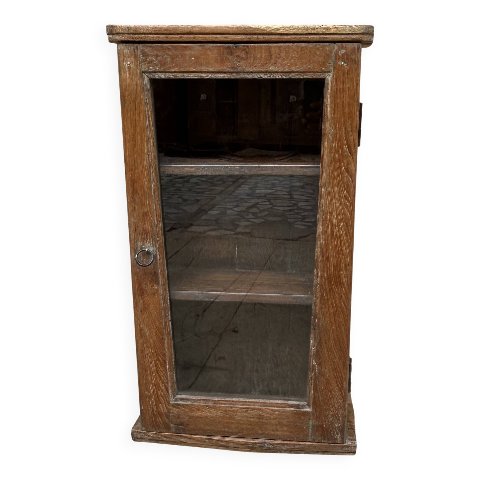 Wall display cabinet in Burmese teak
