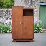 Art Deco cabinet, asymmetrical art deco cabinet, wood cabinet 40s
