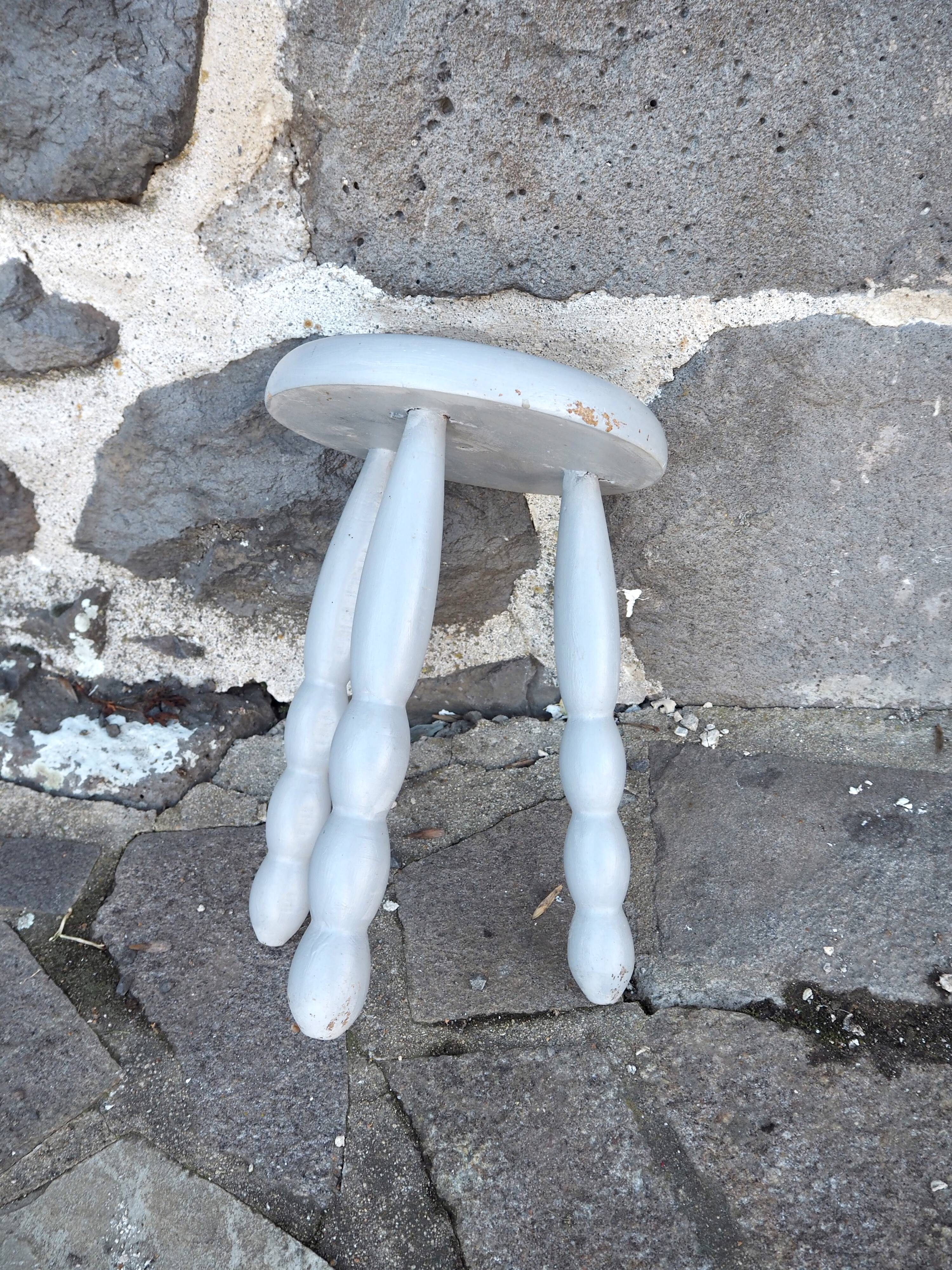 Blue-grey tripod stool
