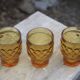 Set of 6 vintage Pernod amber glass glasses – H9 cm Ø7 cm – Bi collection
