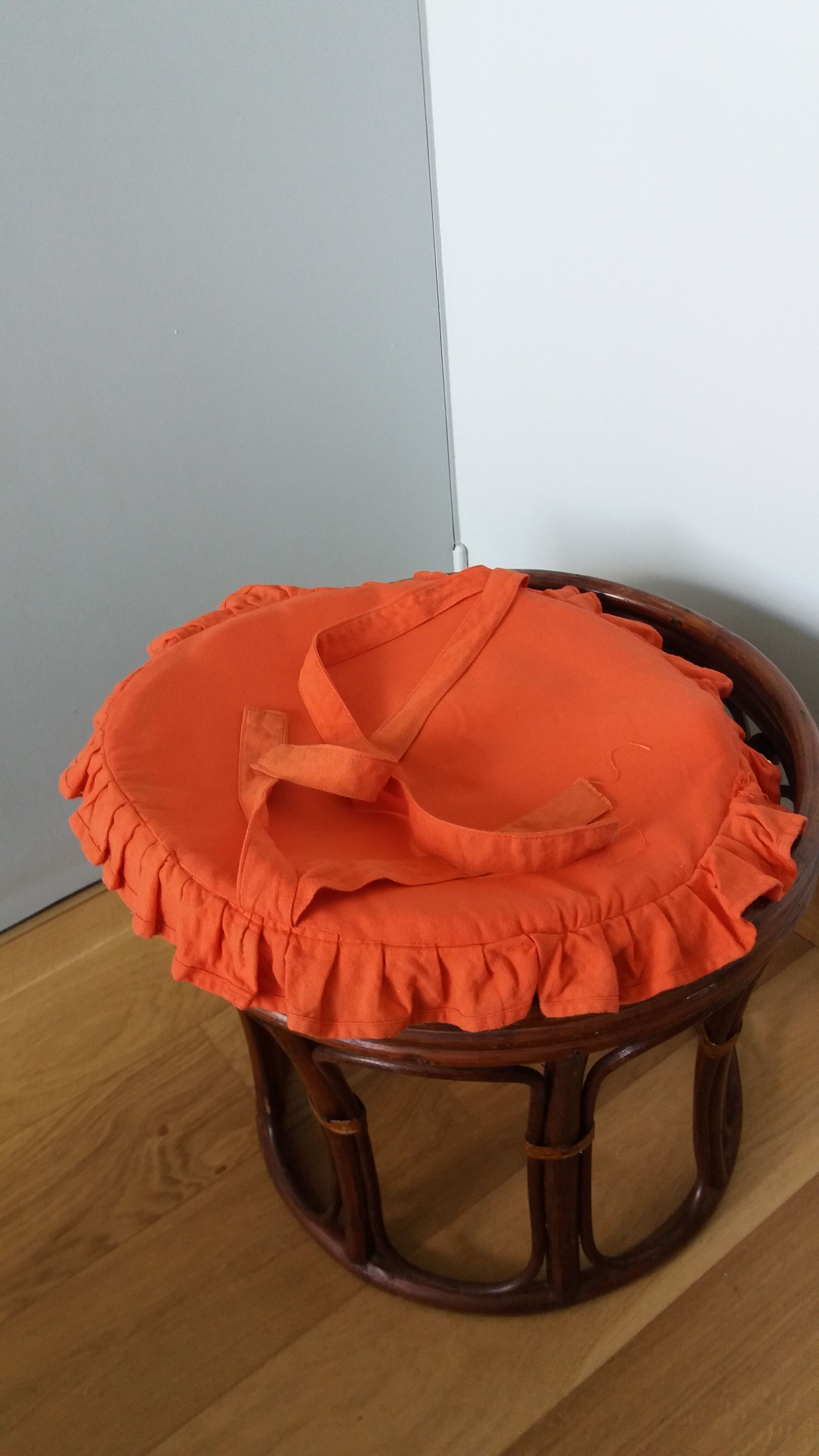 Rattan wicker pouffe stool