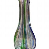 Paire de vases en verre en forme de gourde avec décoration tourbillonnante