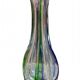 Pair of gourd-shaped glass vases with swirling decoration