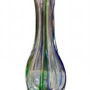 Pair of gourd-shaped glass vases with swirling decoration