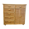 Vintage bamboo and rattan chest of drawers