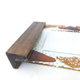 Teak and glass aperitif tray, 1970