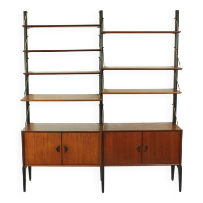 Système Mural Modulable en Teck par Louis van Teeffelen pour WéBé, 1955