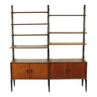 Système Mural Modulable en Teck par Louis van Teeffelen pour WéBé, 1955