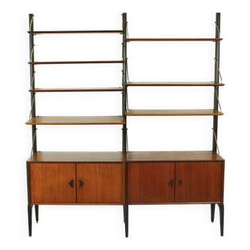 Teak Modular Wall System by Louis van Teeffelen for WéBé, 1955