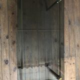 Glass and brass coffee table