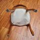 Pair of wooden chairs with velvet seats