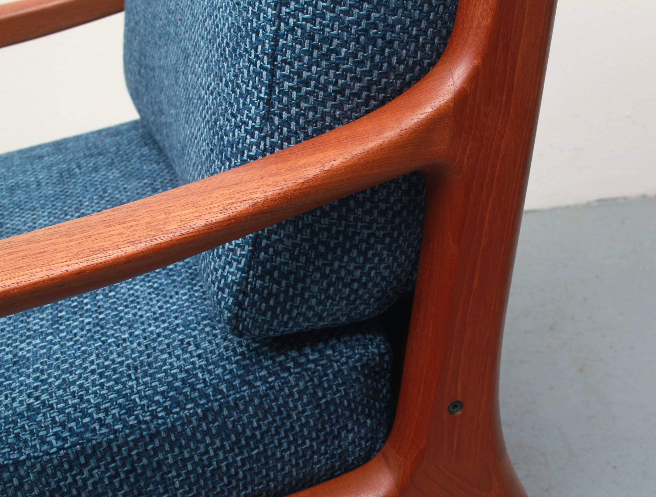 1960s armchair + ottomane teak, Ole Wanscher for Cado