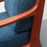 1960s armchair + ottomane teak, Ole Wanscher for Cado