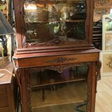 Two-part cabinet, recessed and with a glass-fronted display case, in Indian rosewood, circa 1850/60