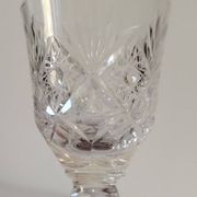 Set of 12 stemmed cut crystal liqueur glasses