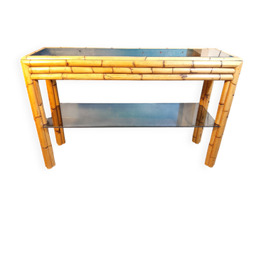 Bamboo console Vivai del Sud 1970s