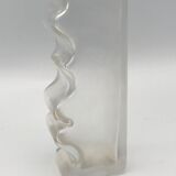 Vase in thick glass with frosted effect stamped by claus josef riedel