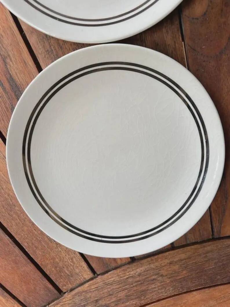 Set of 5 dessert plates Gien – model 4607 vintage - Diameter 19.5 cm