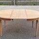 Table à manger ronde extensible rénovée Louis Philippe 120-220cm 19ème