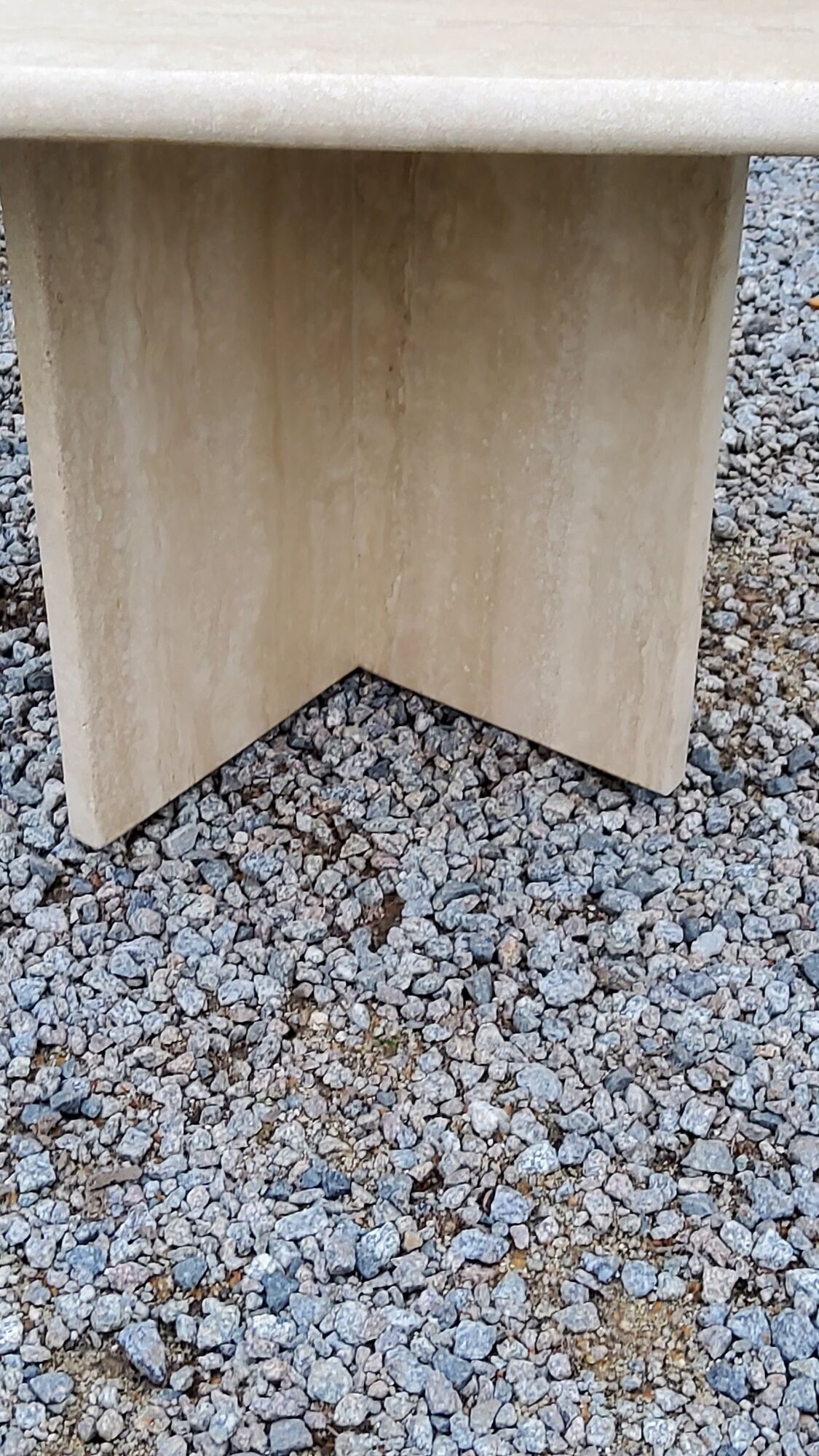 Set of 3 travertine trundle coffee tables from the 70s