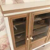 Vintage solid oak display cabinet / bookcase