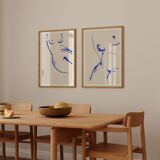 Pair of female silhouette. Set of two, 50x70cm