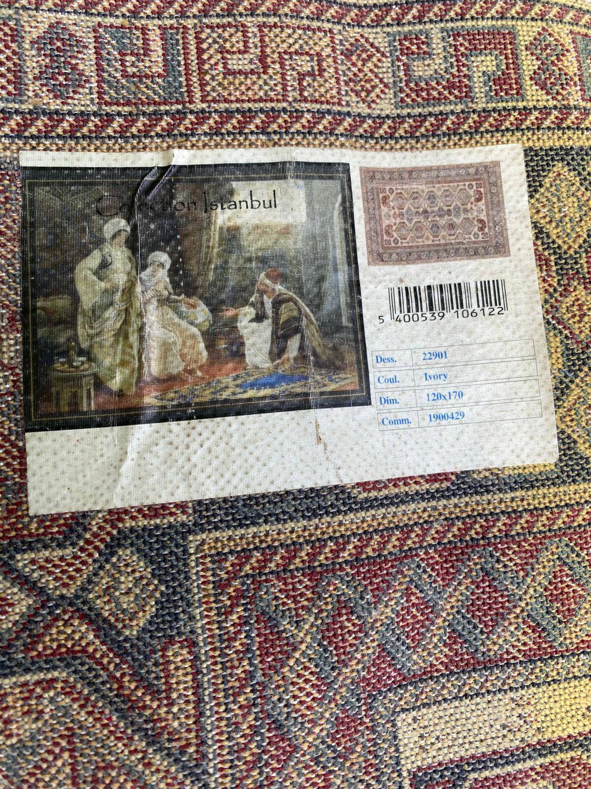 Persian braided rug Istanbul collection 120x170 burgundy ivory
