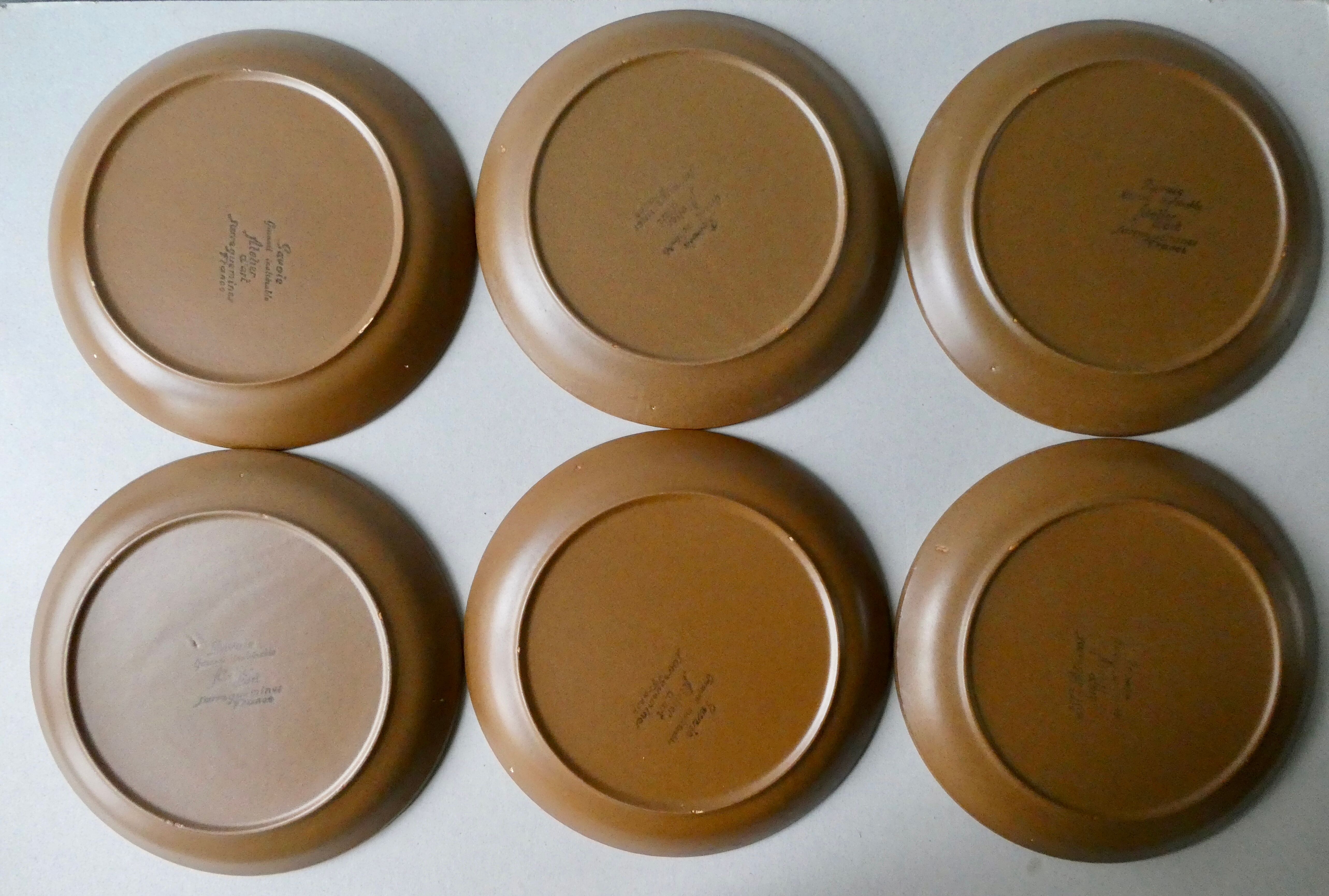 6 flat plates Sarreguemines France, Savoie model