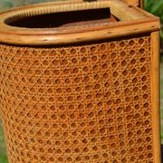 Porte-parapluie osier et cannage vintage