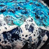 Vallauris vintage iridescent blue fat lava vase?