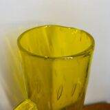 Pichet en verre Murano bullé jaune vintage