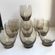 Set of 9 design art deco smoked glass water glasses 30s