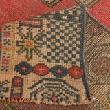 4x7 Geometric Oriental Red Vintage Persian Rug,  136x224Cm