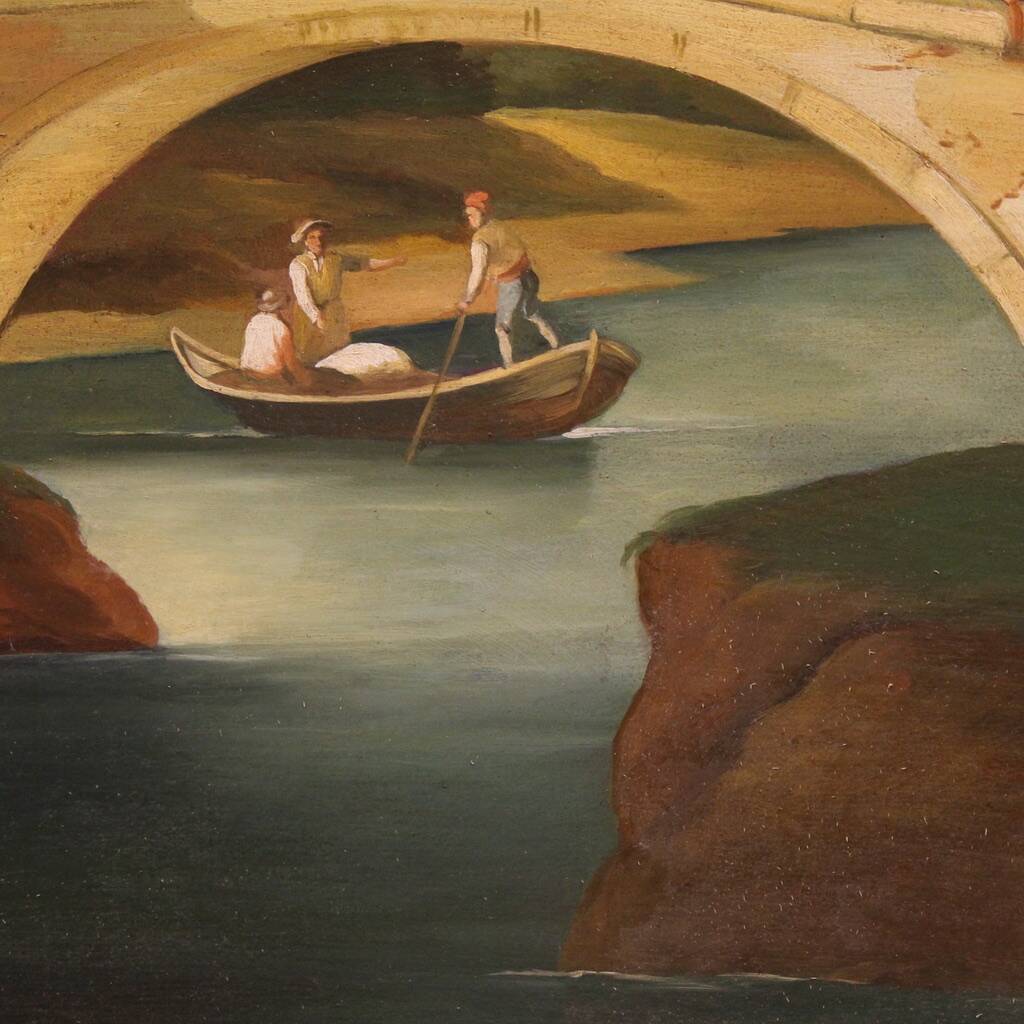 Great landscape painting with figures from the 20th century