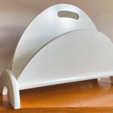 White Magazine Rack 1980s Design