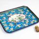 Enamelled earthenware plate – Apple blossom and cranes – Longwy, 1894