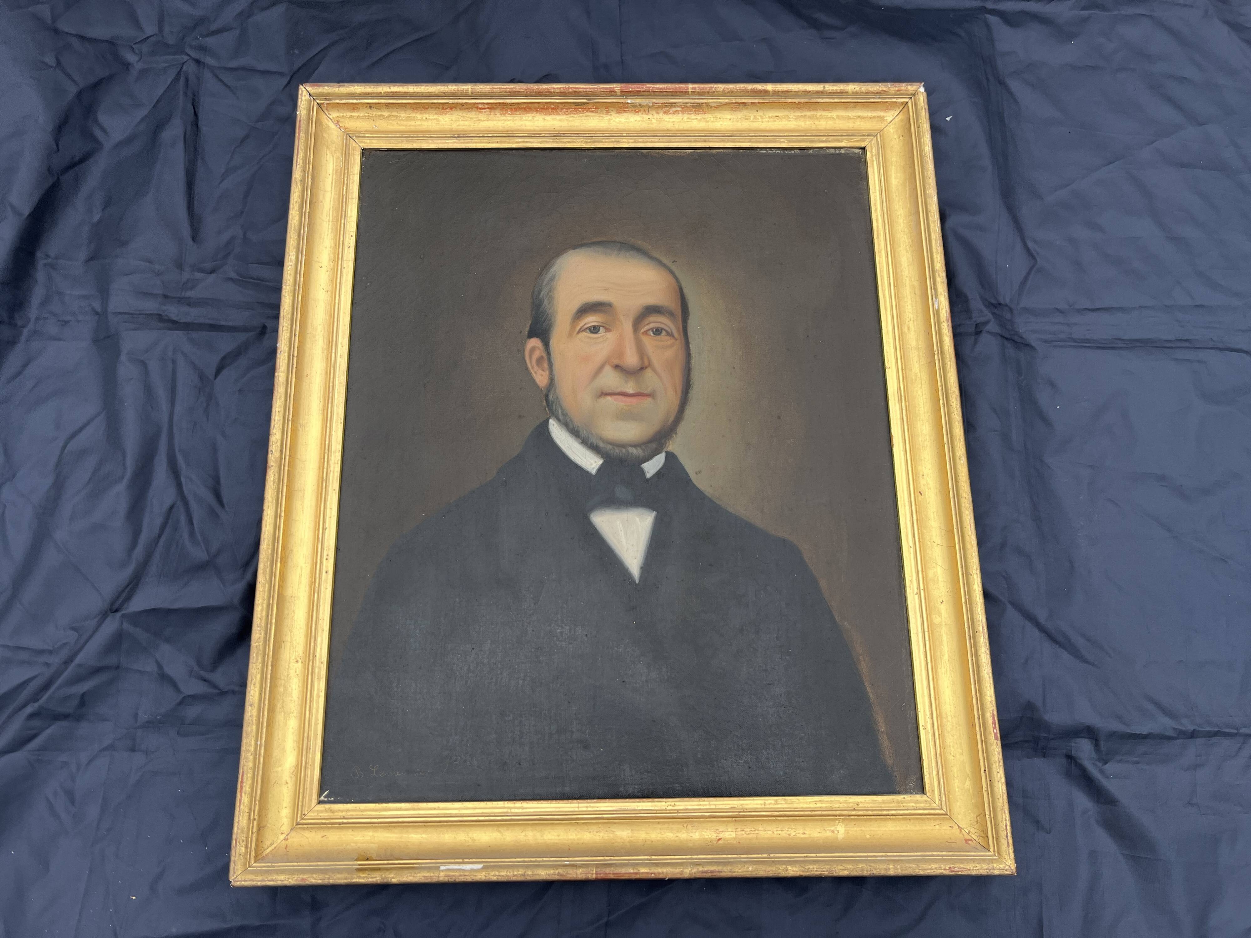 Painting Portrait of a Man – attributed to Basile Lemeunier (1852-1922), dated 18