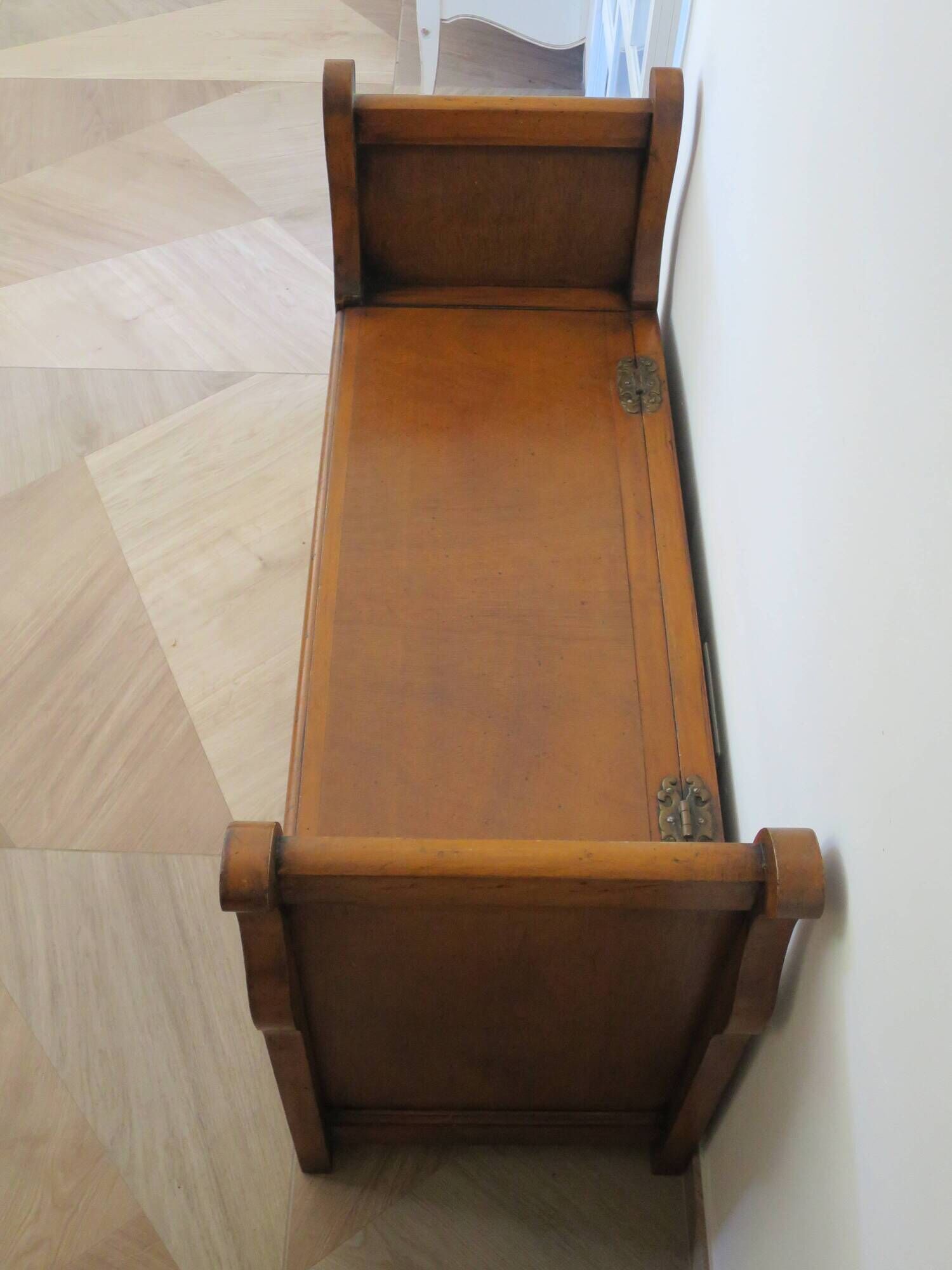 Rare entrance bench - Old chest bench - toy chest - oak color