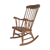Rocking chair en bois blond vintage