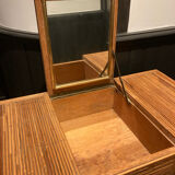 Hairdresser, vintage rattan desk, in the style of Audoux Minet.