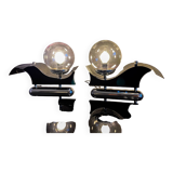 Coppia di sconces metallo e vetro soffiato, Italia anni 70, in ottime condizioni di conservazioni