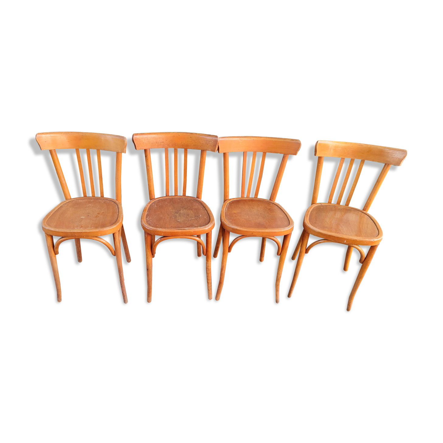 Series of four baumann bistro chairs