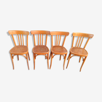 Series of four baumann bistro chairs