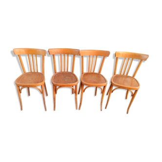 Series of four baumann bistro chairs