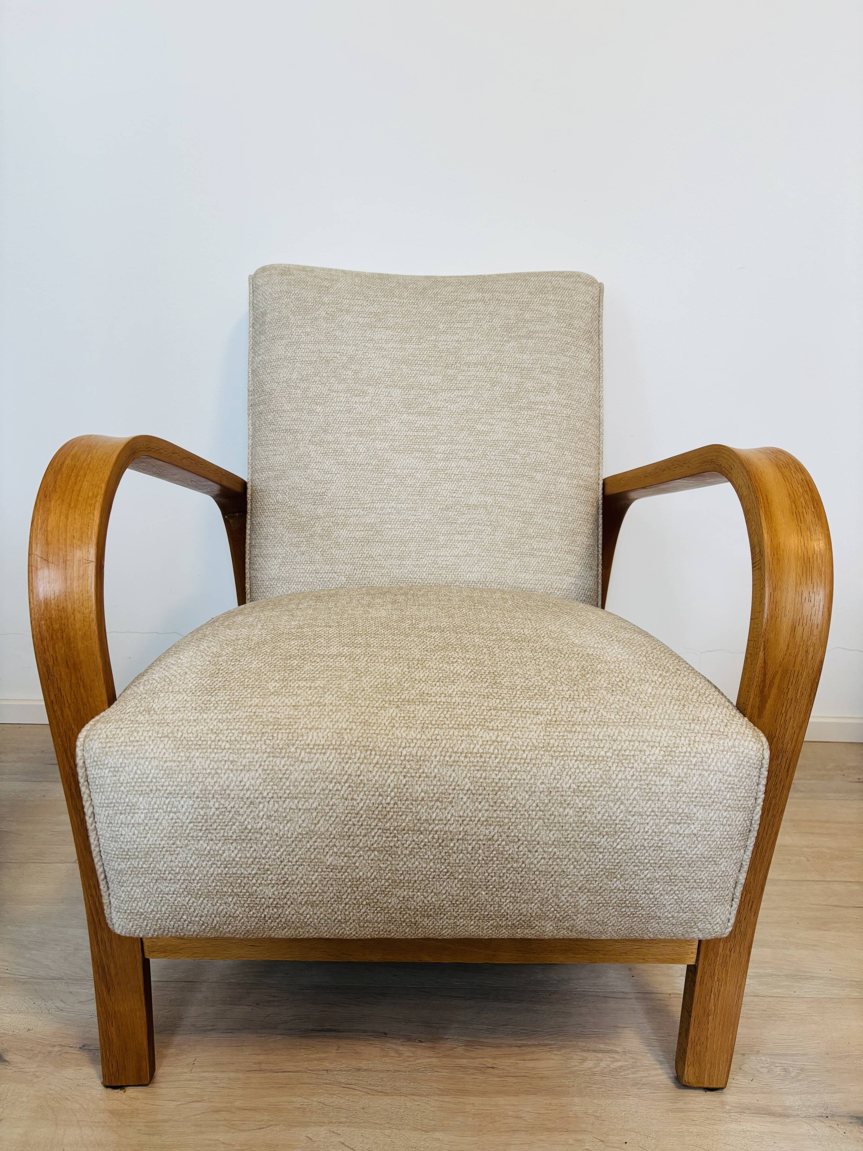 Art Deco Lounge Arm Chair by A. Kropacek & K. Kozelka,1960’s
