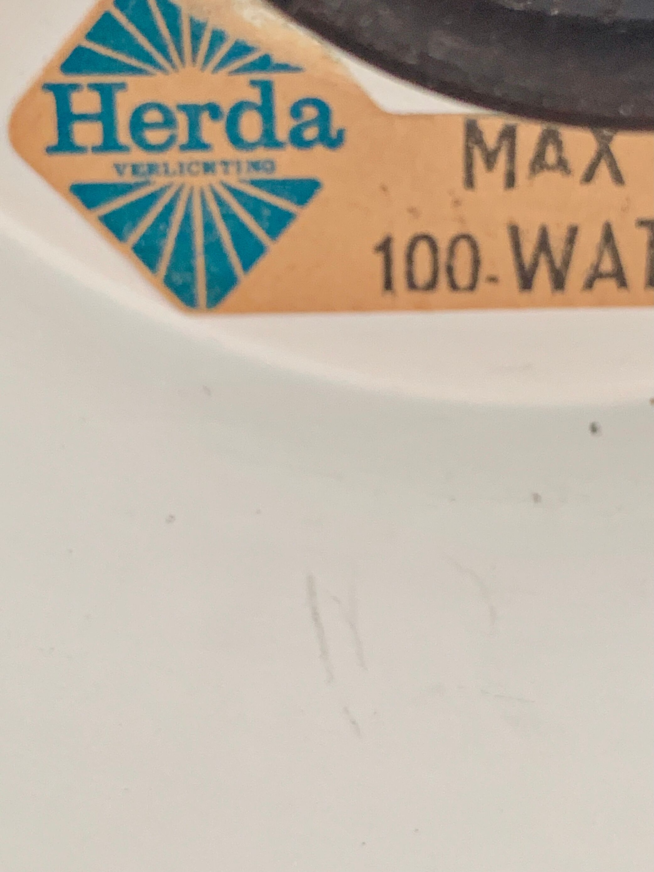 Herda BV enamelled metal suspension, vintage 70