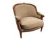Louis XVI style bergère armchair – carved wood – beige fabric – pi